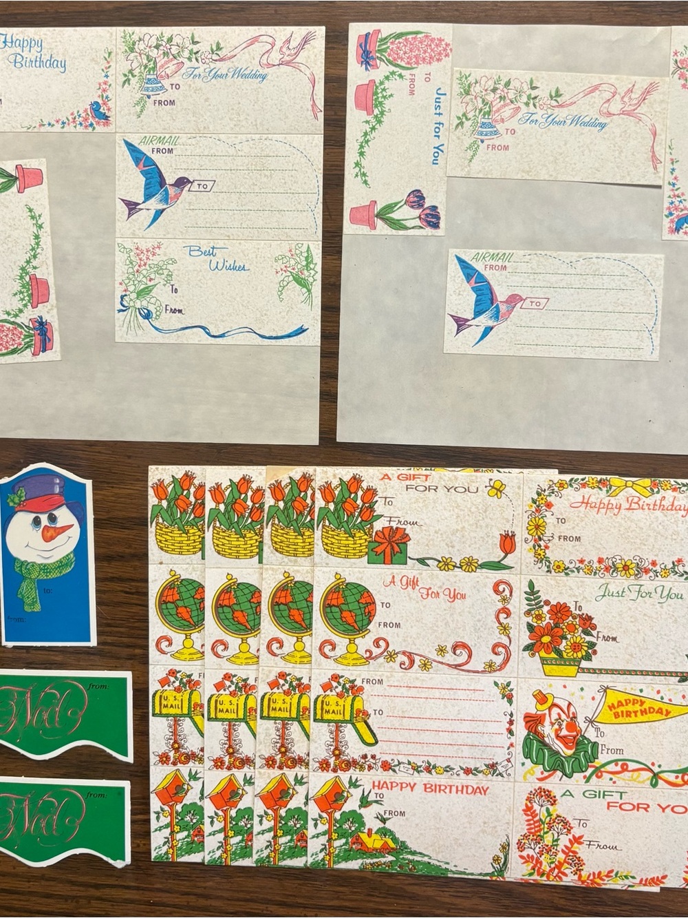 Vintage Floral & Holiday Gift Tags - Multi-Color